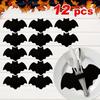 Halloween Schwarze Fledermaus Tischsets, Messer- und Gabelhalter, Süßigkeiten-Clips, Geeignet für verschiedene Anlässe einschließlich Zuhause, Küche, Hotel