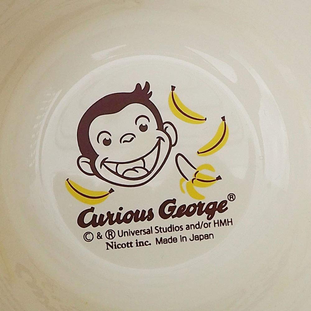 Curious George Lacquer Bowl with by Perfect for and A character LIC-0216 Ears, 300ml, Nicot. kitchen, baby, lunch, children's dishes. gift.