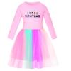 Kinder Mädchen Anime Cartoon POP Sängerin Super Star Rumi Zoey Mira Print Mesh Regenbogen Rundhals Lässiges Baumwollkleid