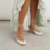 European and American Niche Light Luxury Retro Back Hollow Cross Tie Round Toe Fashion Roman Sandals Women's Ballet Shoes
