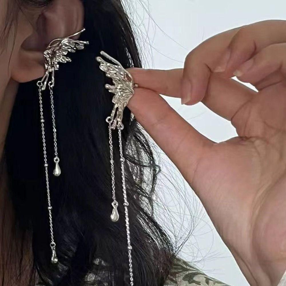Female Jewelry Fairy Butterfly Earrings Fashion Jewelry Hanging Earrings New Elf Ear Cuff  Gift