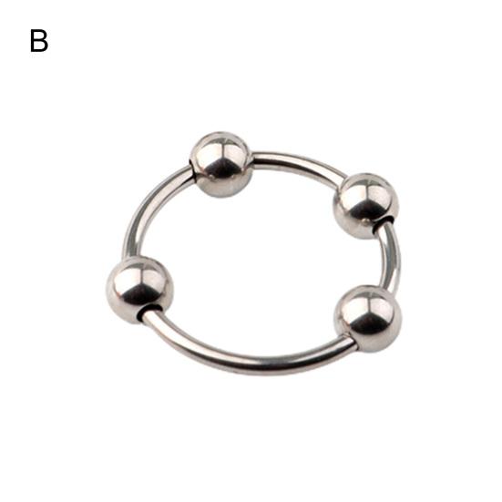 Cock Ring Prolong Intercourse Time Ergonomic Stainless Steel Delay Ejaculation Lock Ring for Male