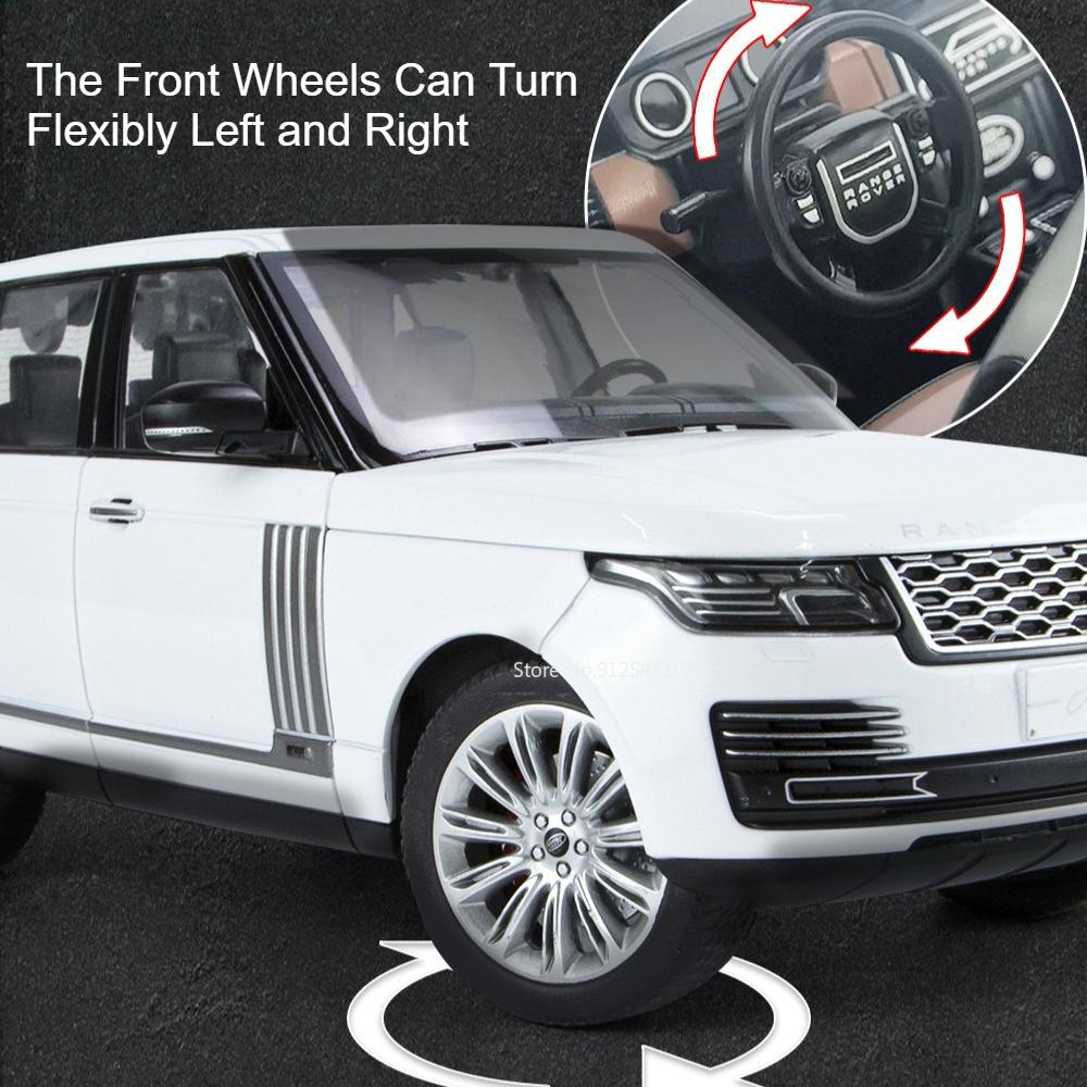 Large 1:18 Land Rover Range Rover LC300 Car Model Toy Music Light Shock Absorption SUV Metal Diecast Models Christmas Present