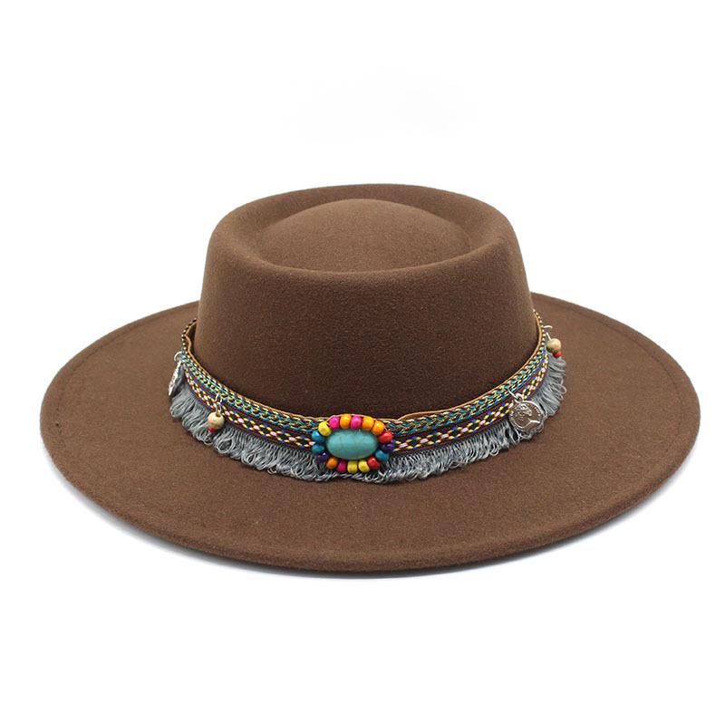 2022 Xiaohongshu Chain Dome Convex Top French Top Hat Style Felt Hat 8.5Cm