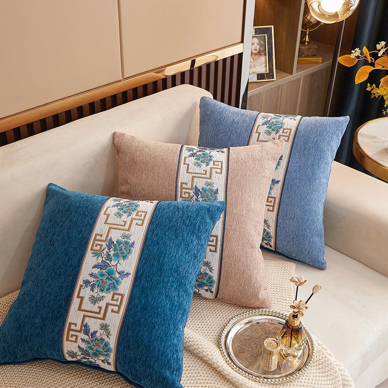 Chinese Style Backrest and Waist Square Cushion Leather Core Sofa Pillow