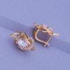 MINTHA Clip Earrings Trendy Rose Gold Color Wedding Daily Fashion Jewelry Cubic Zirconia Earrings For Women Bridal Round Earrings