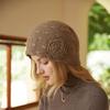 Women's 100% Pure Cashmere Hat - Autumn/Winter Handmade Knitted with 3D Floral Design