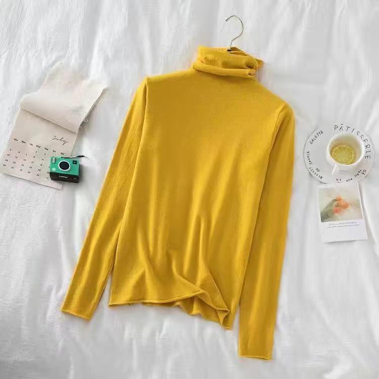 Dalang Knitwear Women's Slim Fit Turtleneck Sweater - Long Sleeve Solid Color Base Layer for Autumn/Winter