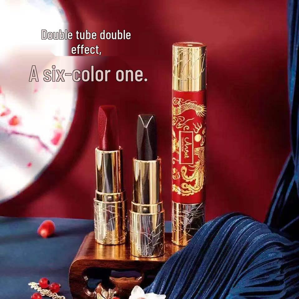 AGAG Magic Queen Doppel-Tube Matter Samt-Lippenstift: 6 Langanhaltende Farben, einschließlich Rotten Tomato.