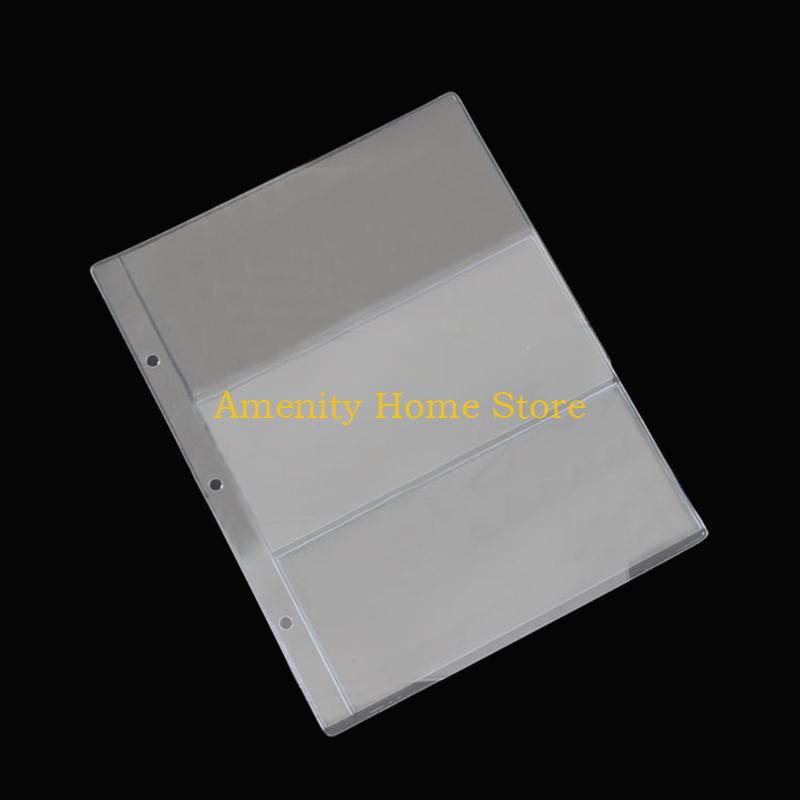 

F26C 1 Sheet 3 Pockets Money Collection Album Page Pocket Currency for Protect Bag Loose Leaf Money Banknote Coins Album Book