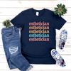 Retro Vintage Esthetician T-shirt Cosmetology Beautician Shirt Makeup Artist Beauty Skincare Beauty Salon Tee Women Tshirts Tops