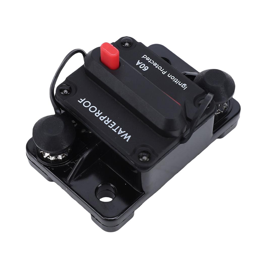 60A Circuit Breaker with Manual Reset   Holder   12V-48V Waterproofing for Boat Trolling Motor Automotive Car RV ATV Stereo Sound System