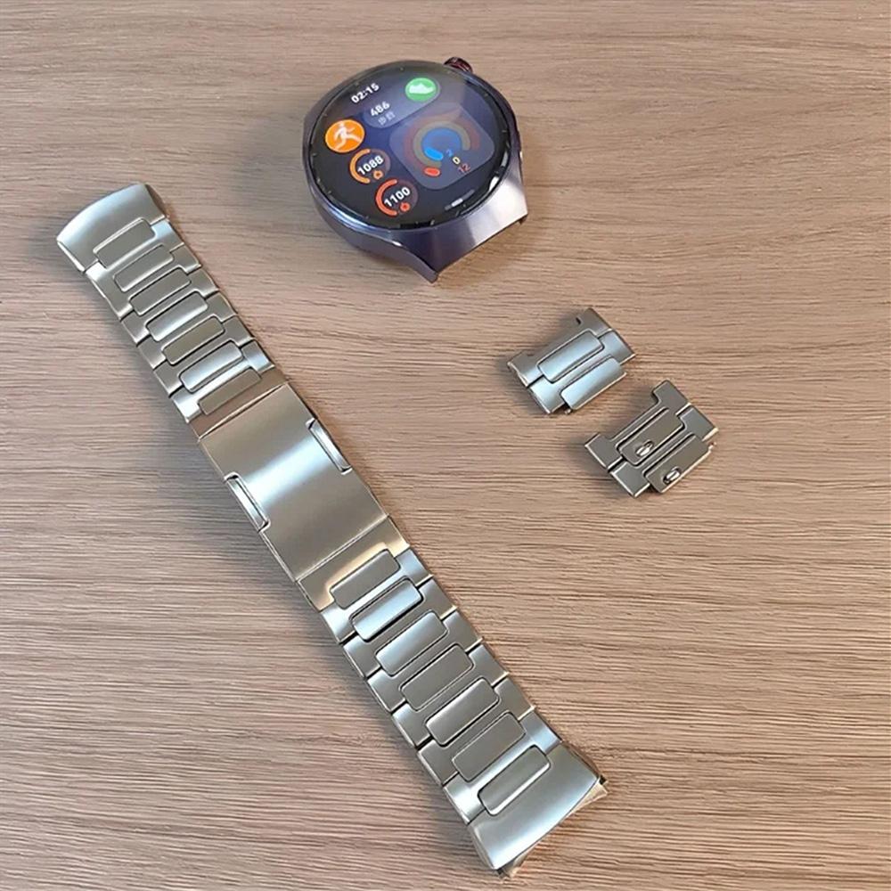 Pro Huawei Watch 5 46mm Titanová slitina Jednořadý náramek Rychloupínací Kovový Náhradní Pásek