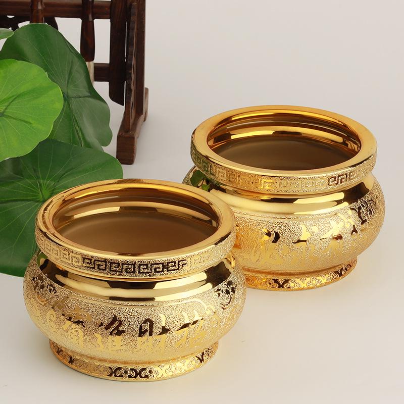 Small Ceramic Buddha Incense Burner with Golden Sand