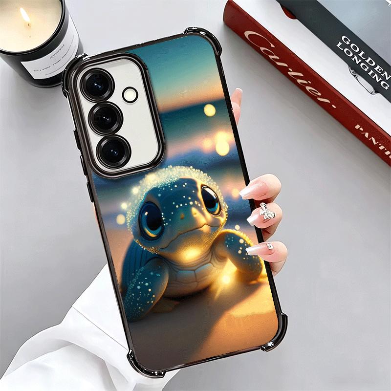 Cartoon Ocean Sea Turtle Plating Phone Case For Samsung A17 A07 A37 A57 A16 A56 A15 A55 A14 A54 A13 A53 A26 A36 A25 A35 A24 A34