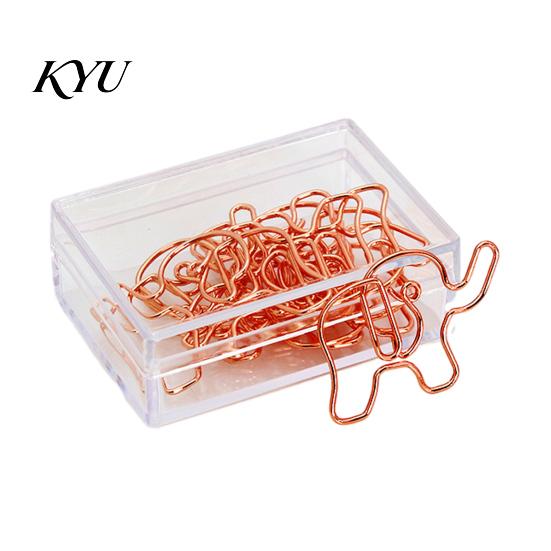 Decorative Page Markers 10PCS Rose Gold Metal Paper Clips, Cartoon Shape Clips Bookmarks, Creative Documents Organizers for Office And School