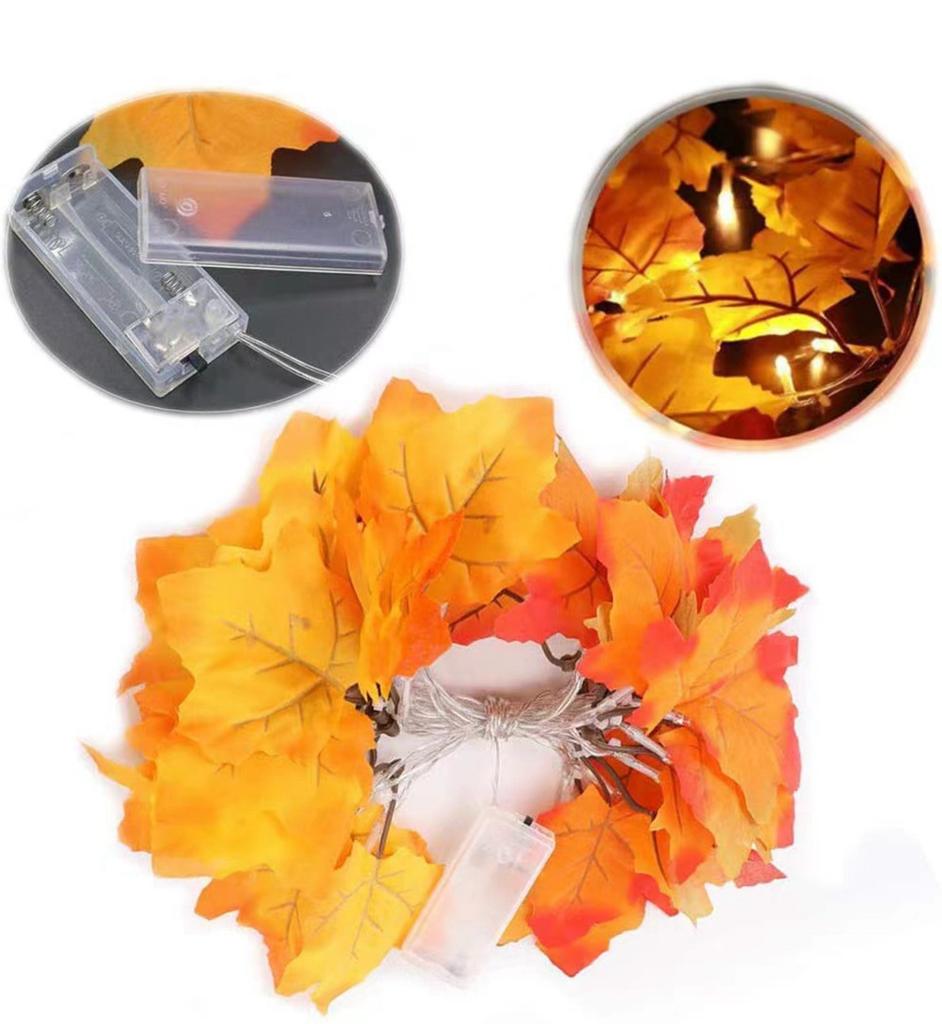 Maple Leaf Decorative Pendant With Light String 3 Meters 20 Meters Maple Leaf Thanksgiving Decoration Does