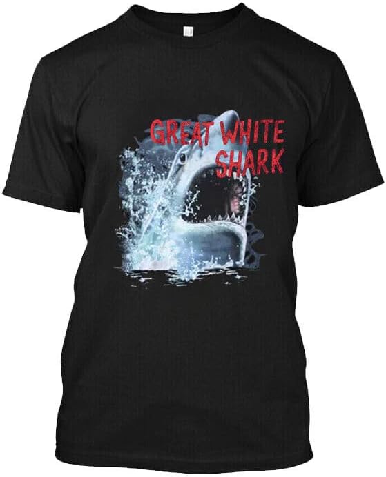 Custom Great White Shark Men T Shirt for Men Women Black M чёрный