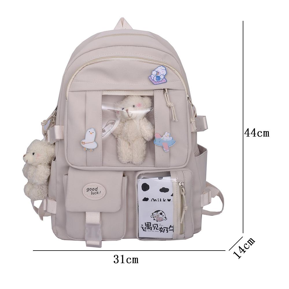 Japansk High School Jenter Ryggsekk Skolevesker for Tenåringsjenter Flere Lommer Ny Kawaii Ryggsekk Kvinner Harajuku Søt Mochila