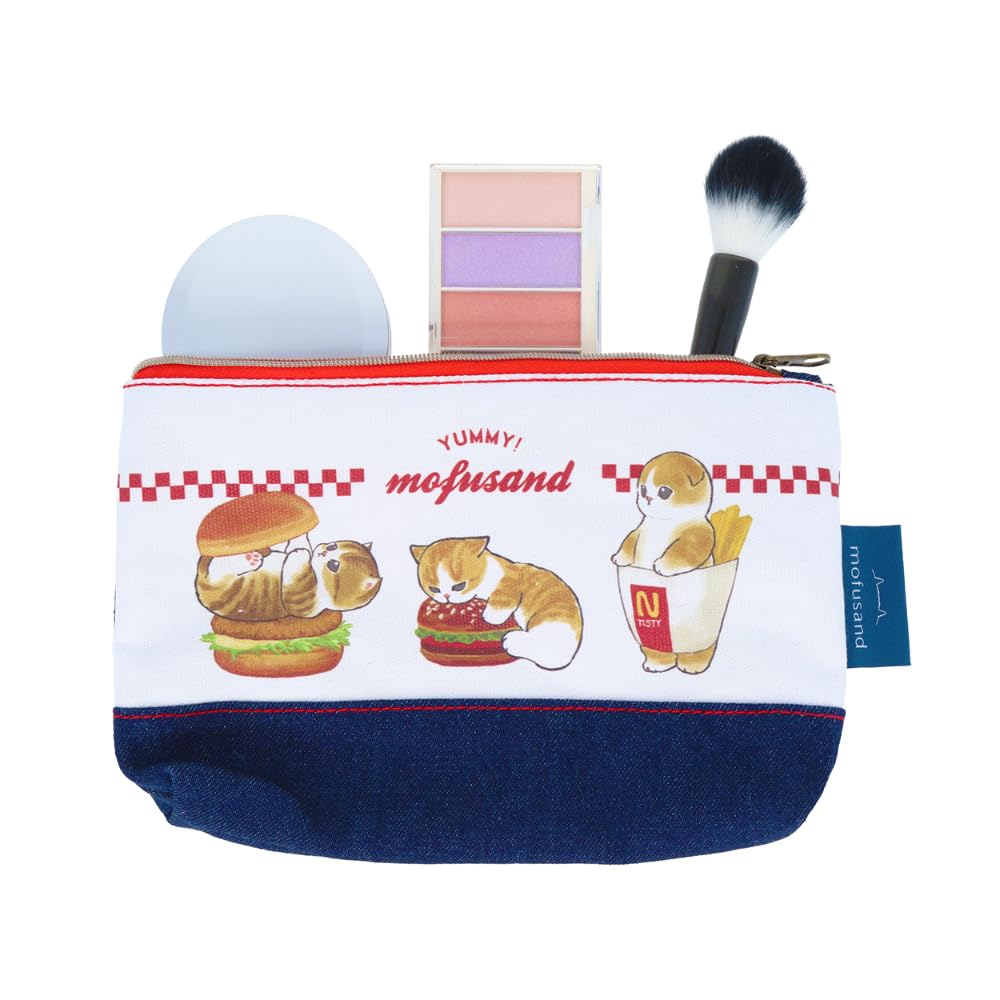 Stationery Mofusand Flat Hamburger S2333872 Sun-Star Pouch, Cat,