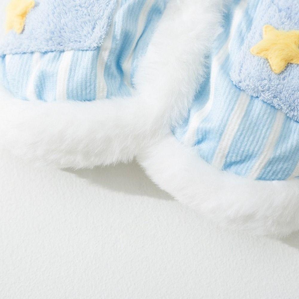 Cute Two Leg Star-Print Scarf Dog Coat Comfortable Sleeveless Dog Velvet Vest Warm Puppy Jacket Cold Weather