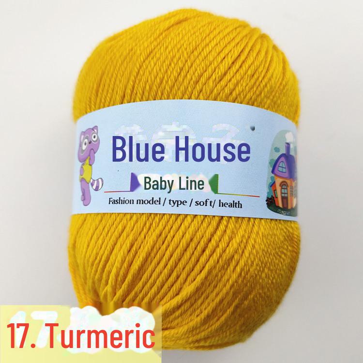 Blue Barbie Baby Yarn - 6-Strand, DIY Hand-Woven for Scarves and Slippers, Fine Hook