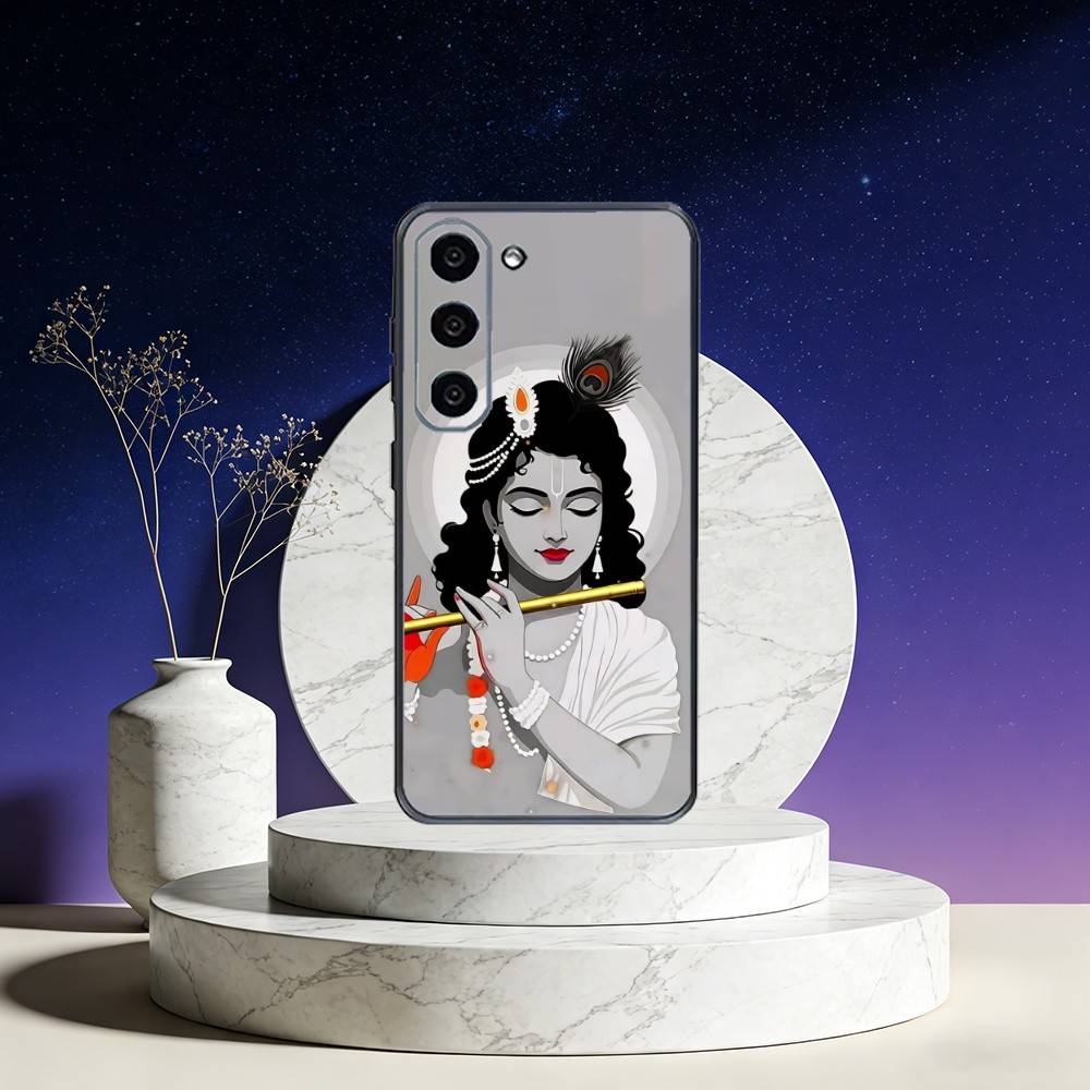 Indian God Lord Krishna Phone Case For Samsung Galaxy A73,A72,A71,A70,A53,A52,A51,Others Soft Black Cover
