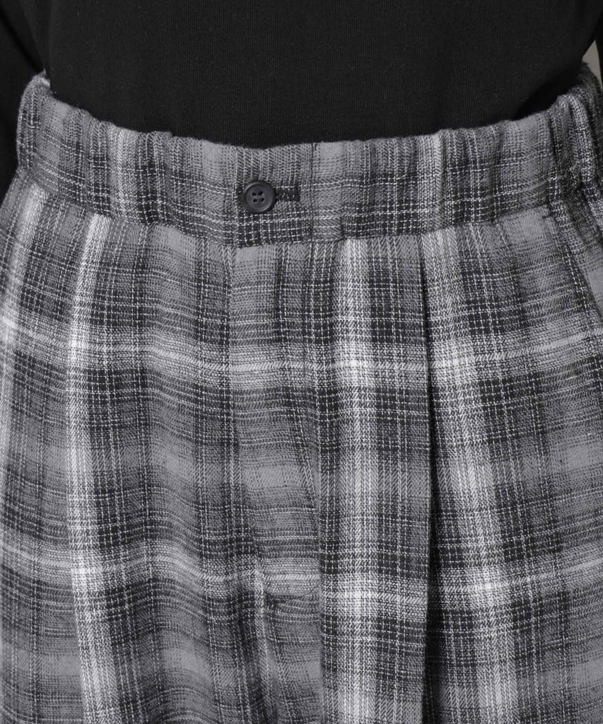 Nano Universe Ombre Check Tuck Pants be paired with other F 010 Black Women's (Can items) 673-5227320