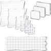 Acrylic Stamp Block Set with Grid Lines,Assorted Sizes Clear Stamp Blocks,Acrylic Mounting Blocks for Scrapbooking Crafts Making