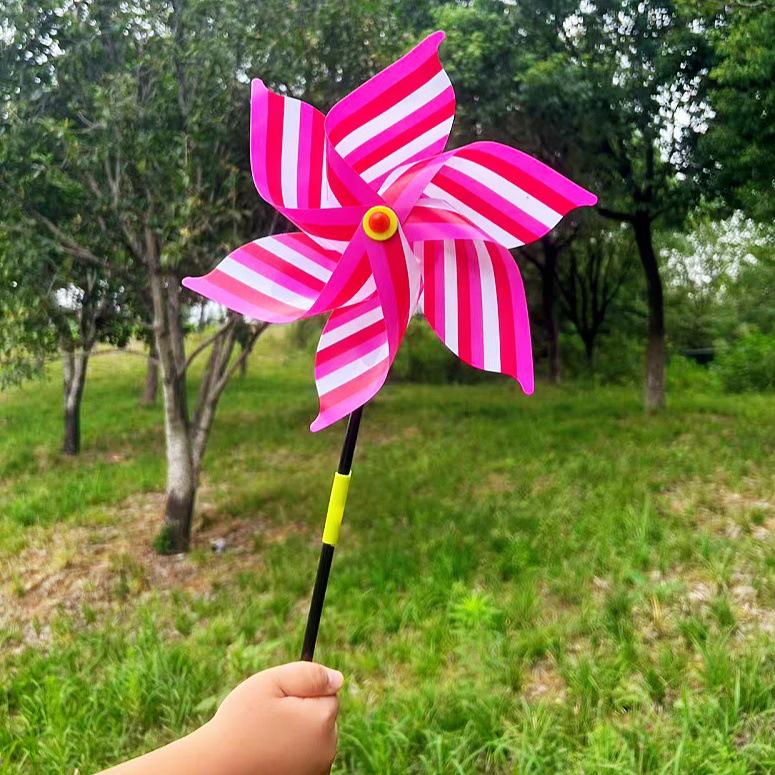 Colorful Polka Dot & Stripe Sequin Pinwheel Toy for Kids - Outdoor Fun