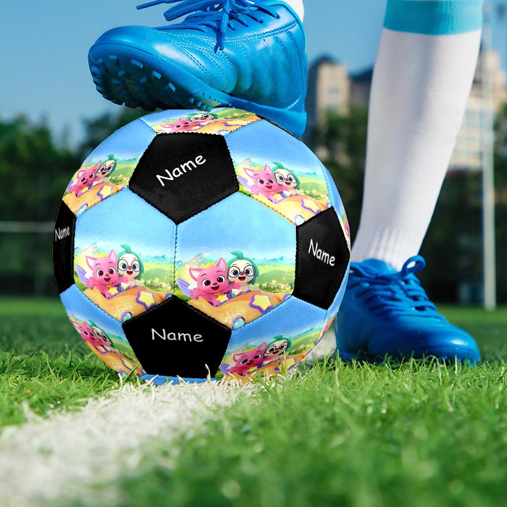 Pallone da Calcio Personalizzato Pinkfong Wonderstar, Misura 5, Adatto sia per Partite Indoor che Outdoor, un Regalo Adatto a Tutti.