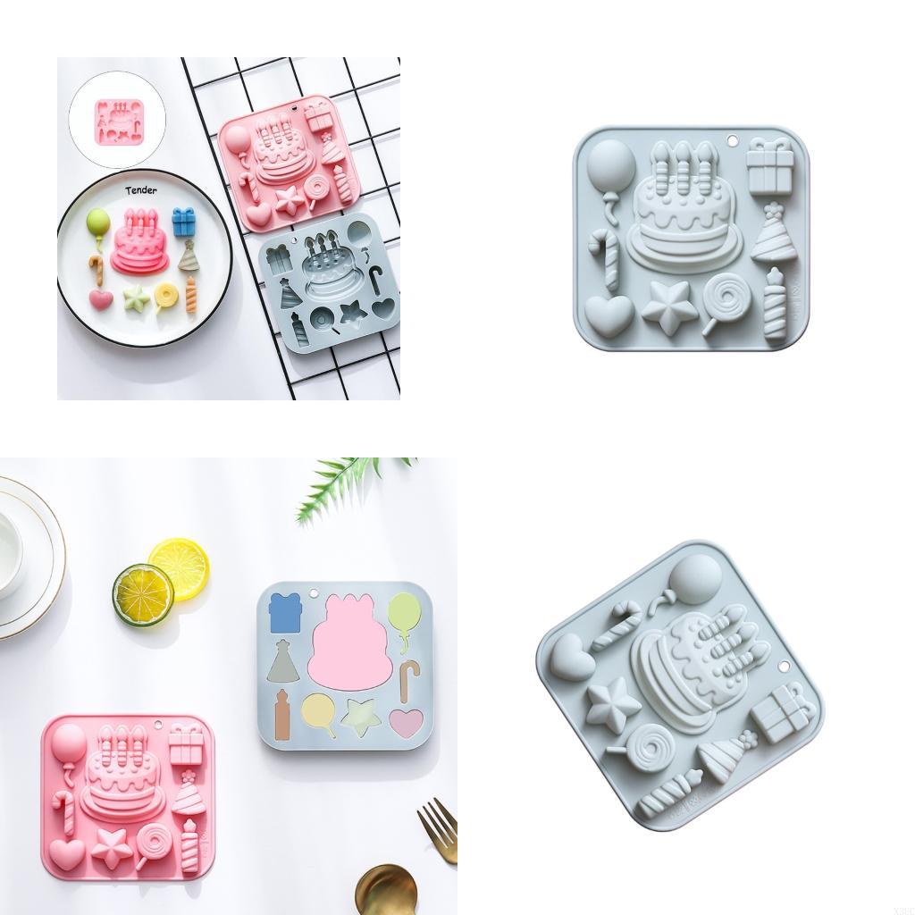 Silicone Mold Cake Decorations Birthday Theme Mould Kitchen Baking Essential X3UC
