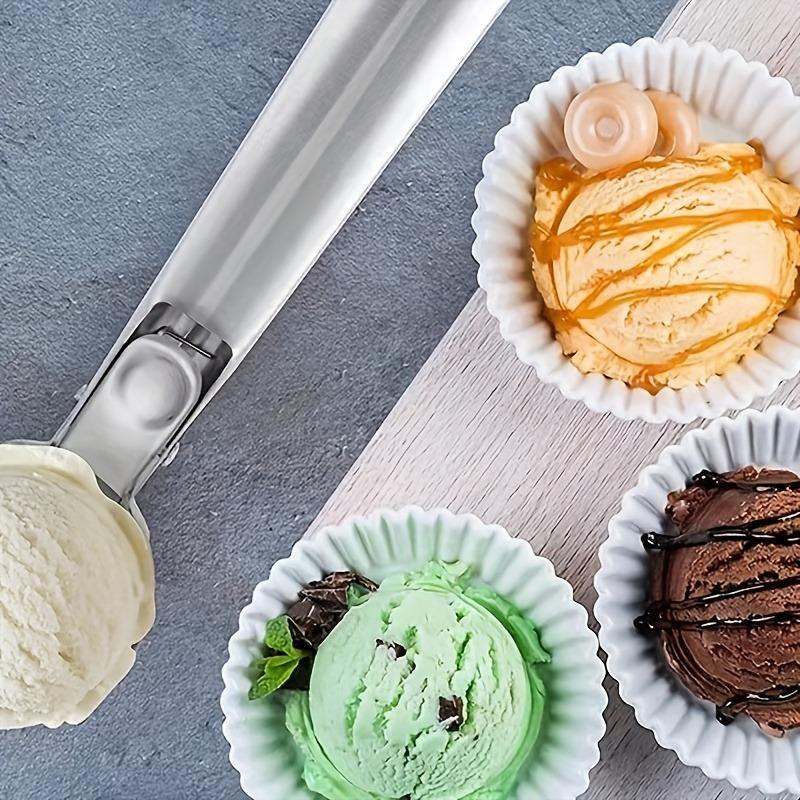 Stainless Steel Ice Cream & Fruit Scoop, Food-safe Spherical Digger for Melon and Papaya