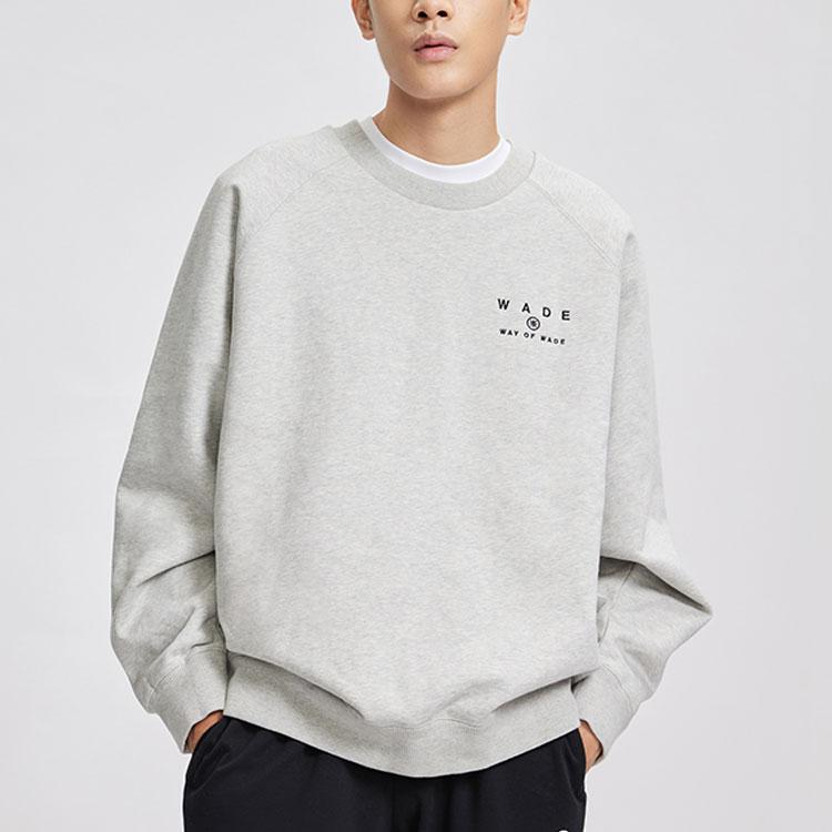Li Ning Wade Series Logo Fleece Pullover Sweatshirt Unisex Sweatshirt Heather-Gray AWDR797-3
