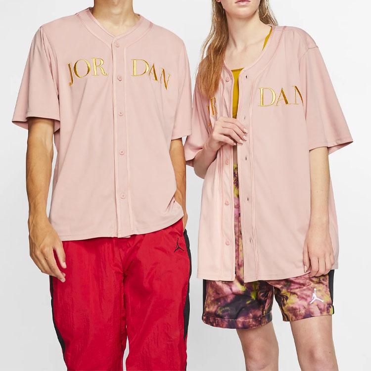 Jordan Remastered Baseball Jerseys Men's Pink Gold V Neck Moderate Straight Fit AT9823-623