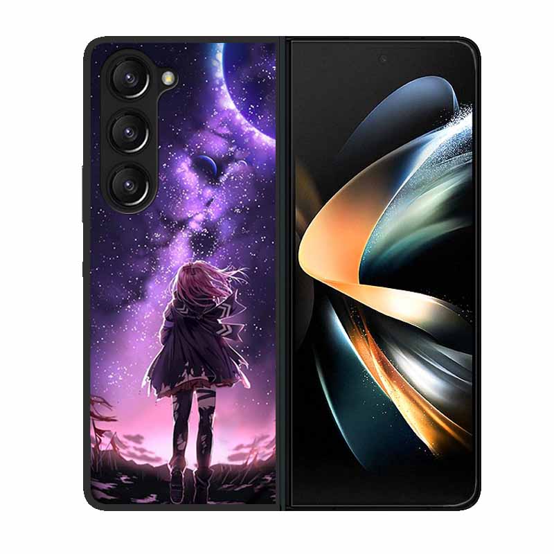 For Samsung Z Fold 6 Phone Case Cover Wolf Black Plastic Hard Back Cover Case For Samsung Galaxy Z Fold6 Fold 4 3 2 5 Case Funda