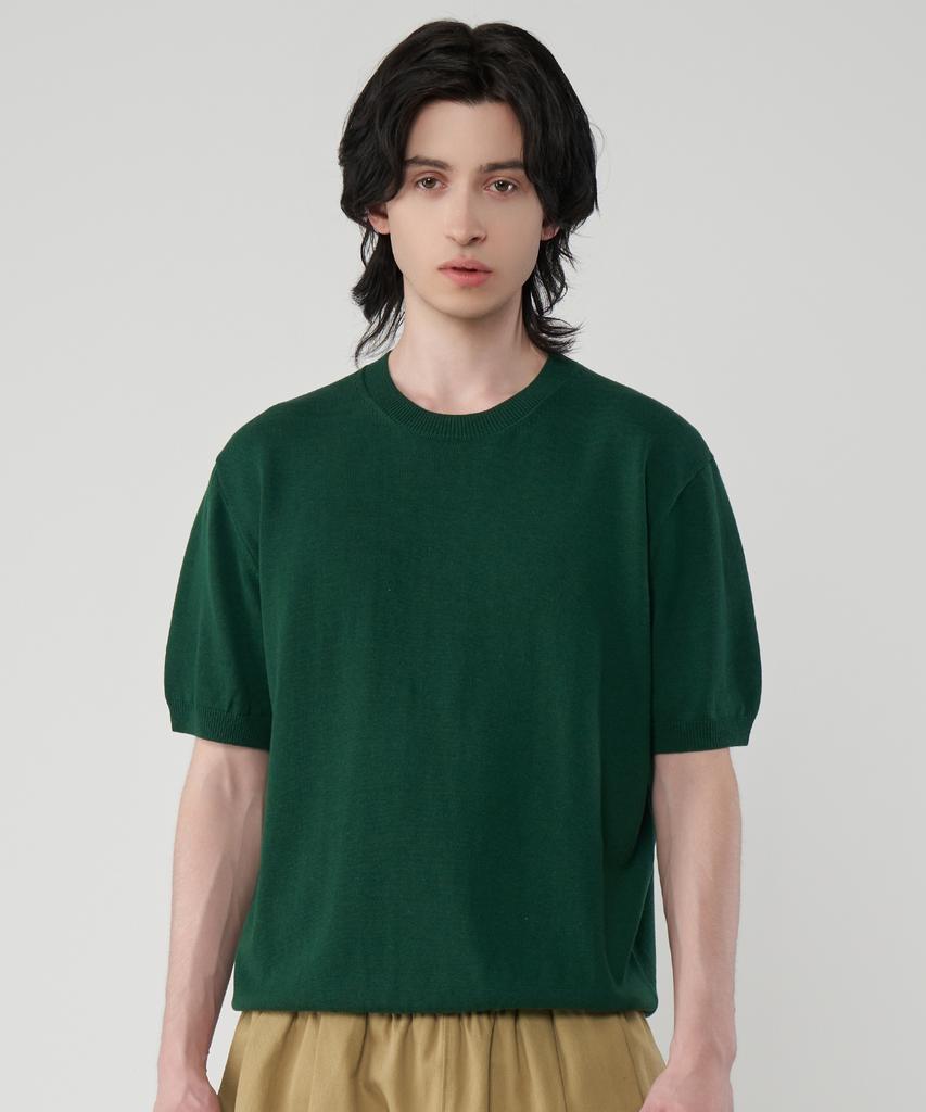 UNTAPPED STUDIO Washable Cool Cotton Short Sleeve Round Knit 4 Colors (Type A)