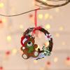 Wooden Merry Christmas Garland Wreath Decor Wall Hanging Door Santa Claus Elk Snowman Ornaments Xmas Pendant Decor for Home 2022