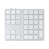 SATECHI Bluetooth Expandable Numeric 34 US Rechargeable Aluminum Number Compatible with MacBook Air Pro M4 Mac and iPhone Silver Keypad, Keys, Layout,
