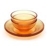 TAYOHYA Amber Galaxy 4-Piece Glass Dinnerware Set