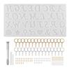 Diy Crystal Resin Drop Glue Alphabet English Word Pendant Keychain Silicone Mirror Handmade Mold Halloween Jewelry