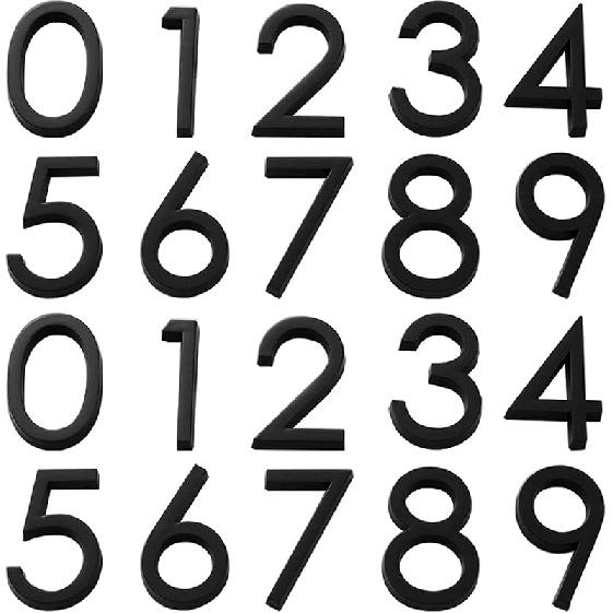 Pack of 20, Self Adhesive Golden Waterproof Mailbox Numbers 0-9, lyfLux Door Address Number Stickers For Apartments, Hotel, Offices, Decoration