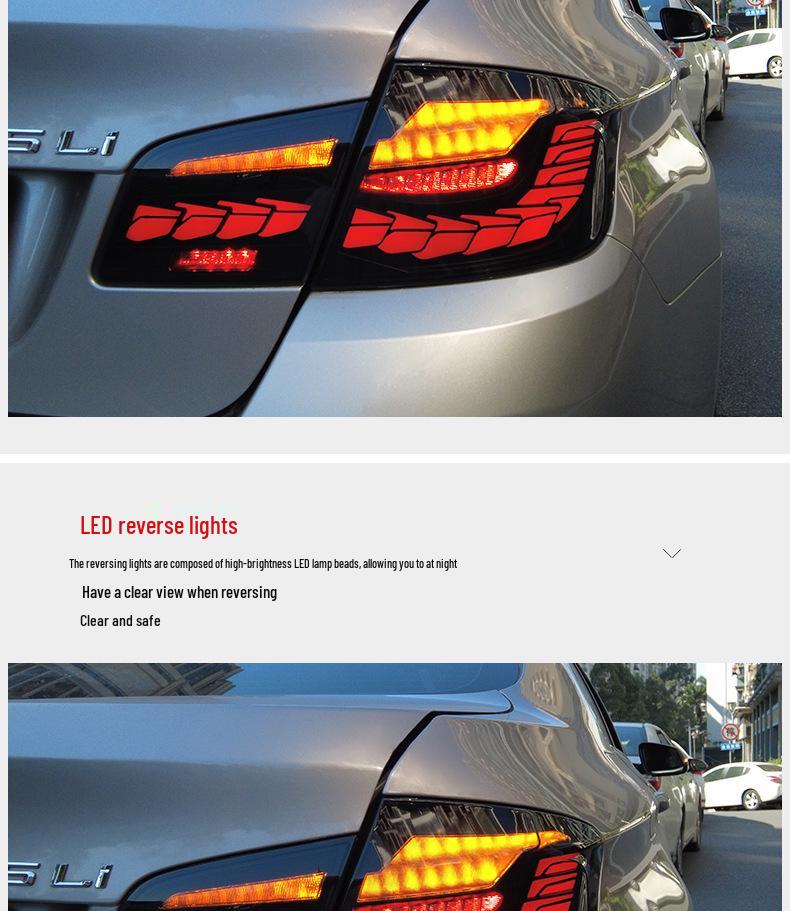 LED Flowing Turn Signal Taillights for 11-17 BMW 5 Series F10/F18