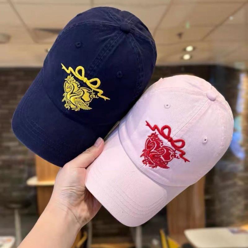 Baseball Cap Embroidered Cotton Sun Hat With Adjustable Strap For Outdoor Casual Wear