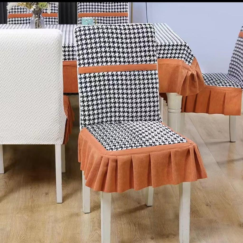 All-Season Dining Chair Cover with Built-In Backrest Pad and Cotton Padding