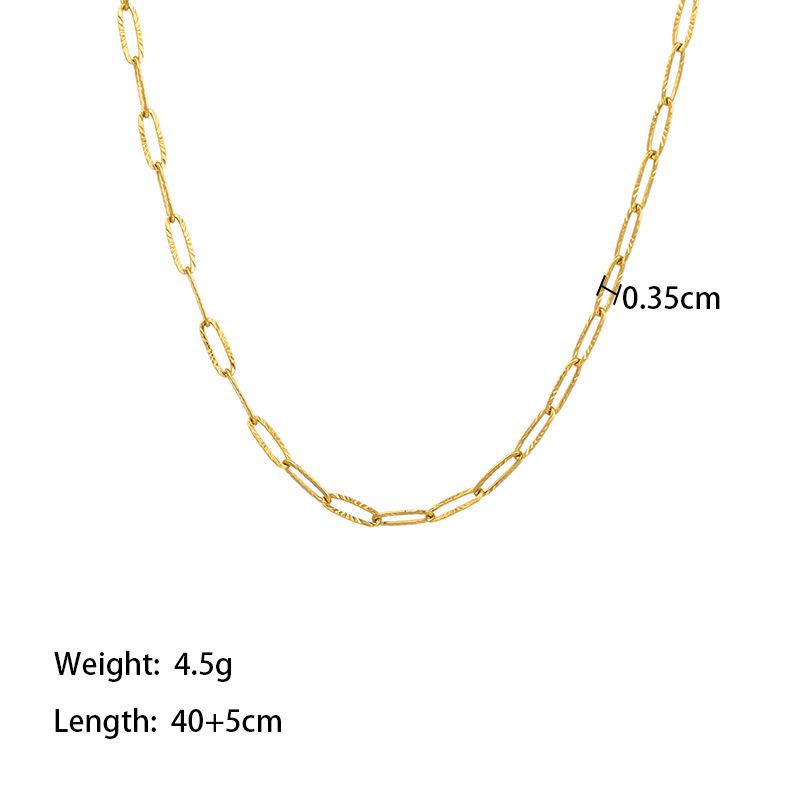 Hot-selling Embossed Necklace Female Niche Design K Gold-plated High-end New Popular Chain Collarbone Chain
