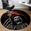 1pc SkeleFlame Office Round Area Rug, Indoor Mat Suitable ForOffice, Under Office Chairs Bedroom Living Room Home Decor, Room Deco q113