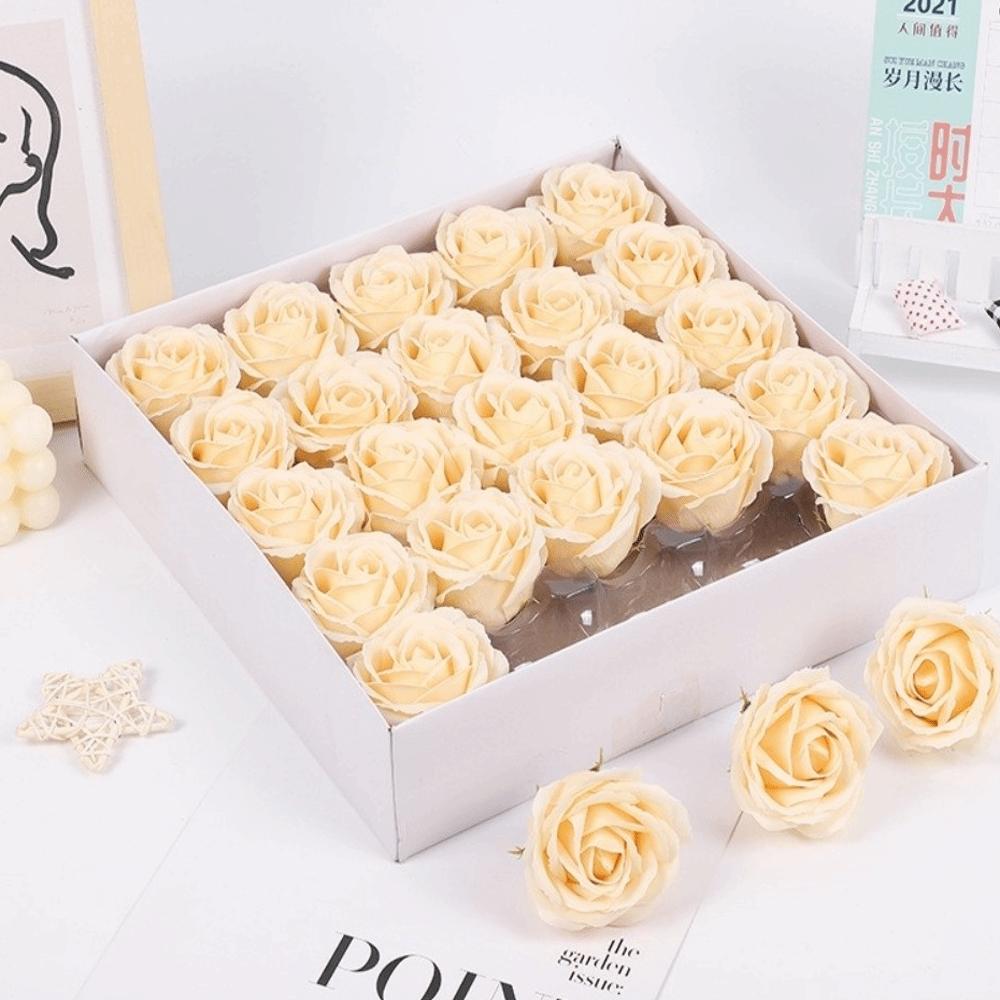 25Pcs Five Layer Rose Soap Rose Flower Realistic Floral Wreath Making Artificial Rose Flowers Handmade Gift DIY Flower Head