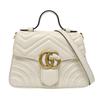 [Pre-Owned] Chevron Leather GG Marmont Mini Top Handle Bag 'White' - Very Good #DJJ53M