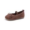 Kinder Matte Leder Flache Schuhe Weiche Sohle Rutschfest Bequeme Passform Slip-On Design mit Schleifenakzent für Kleinkinder und Kinder Freizeitkleidung